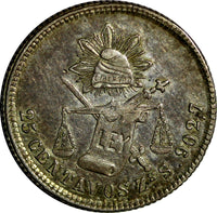 MEXICO Silver 1877 ZS S 25 Centavos Mintage-350,000  Zacatecas Mint KM#406.9 (6)