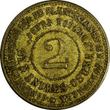 GUATEMALA TOKEN BRASS 2 REALES SAN ANDRES OSUNA ESTATE 30mm RULAU Gma 90 (392)