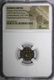Roman Constantinian AD 330-340 AE3/4 NUMMUS NGC Rev.Constantinopolis/Victory (1)