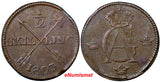 SWEDEN COPPER 1803 1/2 SKILLING CHOICE VF  KM#565 (3690)