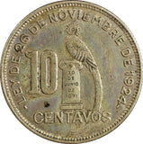 GUATEMALA Silver 1936 10 Centavos British Mint BETTER DATE KM# 239.2 (23 221)