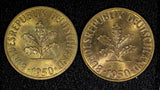 Germany - Federal Republic LOT OF 2 COINS 1950 F 10 Pfennig UNC KM# 108 (640)