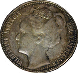 Netherlands Wilhelmina I Silver 1898 1 Gulden Coronation Brooch Pin KM# 122.1(3)
