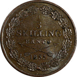 Sweden Oscar I Copper 1855 1/3 Skilling 19.8mm Mintage-377,280 aUNC KM# 657 (72)