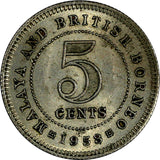 Malaya & British Borneo Elizabeth II Copper-Nickel 1953 5 Cents KM# 1 (17 519)