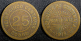 Guatemala Provisional Coinage Copper 1915 25 Centavos KM# 231 (23 326)