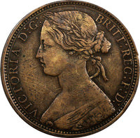 Great Britain Victoria (1837-1901) 1873 1 Penny Toned KM# 749.2 (20 574)