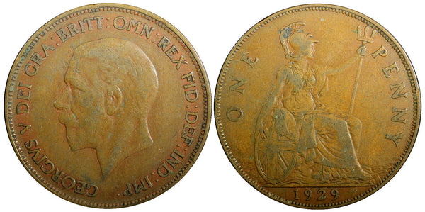Great Britain George V Bronze 1929 1 Penny KM# 838  (23 336)