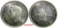 SOUTH AFRICA Silver 1952  5 Shillings Founding of Capetown 38.8mm.1 YEAR KM41(6)