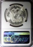 Ecuador Silver 1944 Mo 5 Sucres  NGC MS65 Mexico Mint 37.8 mm GEM BU KM# 79 (6)