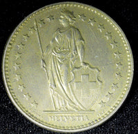 SWITZERLAND Copper-Nickel 1968 2 Francs 1st Year Type KM# 21a.1 (23 365)