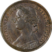 Great Britain Victoria Bronze 1875 H Farthing Birmingham Mint KM# 753 (21 085)