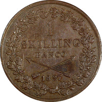 Sweden Carl XIV Johan Copper 1837 1 Skilling Banco KM# 642 (21 687)