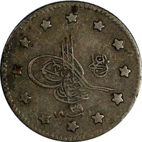 Turkey  Abdul Hamid II Silver AH1293//29 (1903) Kurush Toned KM# 735 (18 163)