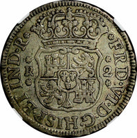 Mexico SPANISH COLONY Fernando VI 1757 Mo M 2 Reales NGC XF DET. SCARCE KM# 86.1