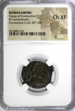 Roman Constantius II AD 337-361 AE Centenionalis /Soldier Horseman NGC Ch XF (0)