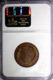 RUSSIA Elizabeth Copper 1757 Denga 1/2 Kopeck NGC MS64 RB Bit-502 (R2) KM# N30