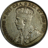 Canada NEWFOUNDLAND George V Silver 1917 C 50 Cents Light Toned KM# 12 (18 841)