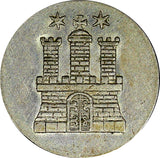 German States HAMBURG Silver 1851 1 Schilling Mintage-240,000 KM# 574 (22 917)