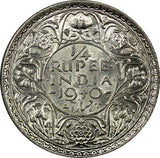 India-British George VI Silver 1940 (B) 1/4 Rupee Bombay UNC KM# 545 (22 334)