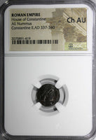 Roman Empire House Constantine II AD 337-340 AE Nummus NGC Ch AU (419)