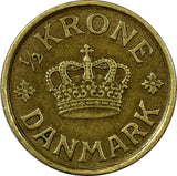 Denmark Christian X 1926 HCN;GJ 1/2 Krone KEY DATE Mintage-716,00  KM# 831.1 (1)