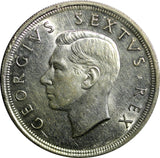 SOUTH AFRICA Silver 1952  5 Shillings Founding of Capetown 38.8mm.1 YEAR KM41(6)