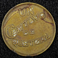 GUATEMALA Brass 1933 1 Centavo Royal British Mint  KM# 249 (22 870)
