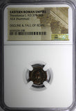 EASTERN ROMAN Theodosius I,AD 379-395 AE4 NUMMUS /Christian VICTORY ANGEL NGC(8)