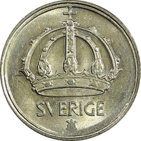 Sweden Gustaf V (1907-1950) Silver 1945 G 10 Öre UNC KM# 813 (22 065)