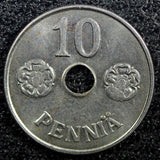 FINLAND Iron 1943 10 Pennia WWII Issue BU Coin KM#34.1 (23 023)
