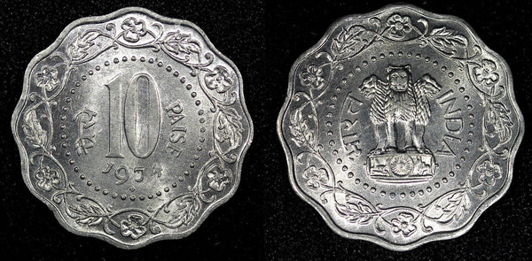 India-Republic Aluminum 1974 10 Paise UNC KM# 27.1 (22 703)