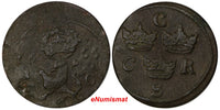 Sweden Copper 1655 1/4 Ore  C.R.S SCARCE KM# 211 (10 245)