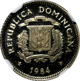 DOMINICAN REPUBLIC PROOF 1984 MO 10 Centavos NGC PF67 ULTRA CAMEO Duarte KM# 60