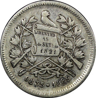 Guatemala Silver 1889 25 Centavos  KM# 205.2 (22 587)