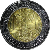 Italy 1997 R 500 Lire  Italian Traffic Police 25.75 mm GEM BU KM# 187 (21 946)