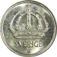 Sweden Gustaf V (1907-1950) Silver 1942 G 10 Öre GEM BU KM# 813 (22 072)