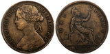 Great Britain Victoria (1837-1901) 1873 1 Penny Toned KM# 749.2 (20 574)