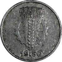 Germany - Democratic Republic (DDR) 1950 E 1 Pfennig BETTER DATE KM# 1 (19 859)
