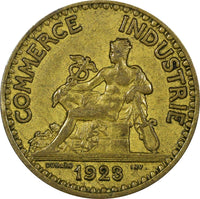 France Aluminum-Bronze 1923 2 Francs French Chamber KM# 877 (21 544)