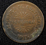 Guatemala Provisional Coinage Copper 1915 25 Centavos KM# 231 (22 615)