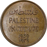 PALESTINE British Mandate Bronze 1939 1 Mil UNC  Brown KM# 1 (20 076)