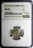 Turkey Mehmed V Silver AH1327//3 (1911) 2 Kurush NGC MS62 Toned KM# 749 (006)