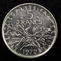 France 1970 5 Francs 29mm 1st Year Type KM# 926a.1  (22 722)