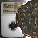 Julian II as Caesar AD 360-363 AE4 BI NUMMUS/Emperor with globe & spear NGC (22)