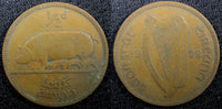 Ireland Republic Bronze 1928 1/2 Penny  Sow with piglets KM# 2 (23 088)