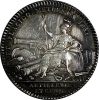 France Louis XV Silver Token ND (1735) Artillerie et Génie Feu# 1136 (19 922)