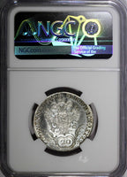 Austria Franz II Silver 1805 B 20 Kreuzer Kremnica NGC UNC DETAILS KM# 2140 (02)