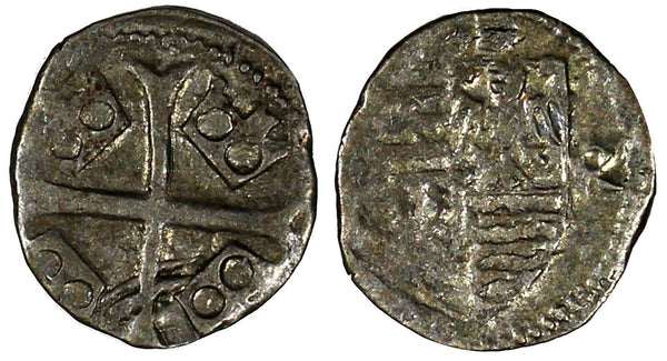 Hungary  Matthias I. Corvinus (1458-1490) Silver Obolus SCARCE Huszar 714 (631)