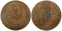 Brussels.Spain.Brabant  Philip IV Copper Token 1658 aUNC Double Struck 32mm (02)